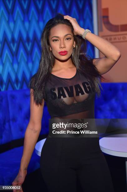 Erica Mena attends "Love and Hip Hop" Season 7 Viewing Party at M Bar on March 19, 2018 in Atlanta, Georgia.