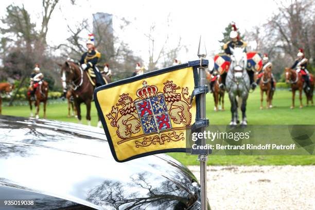 Illustration view during the meeting of Grand-Duc Henri and Grande-Duchesse Maria Teresa of Luxembourg at the "Hotel de Matignon" during their State...