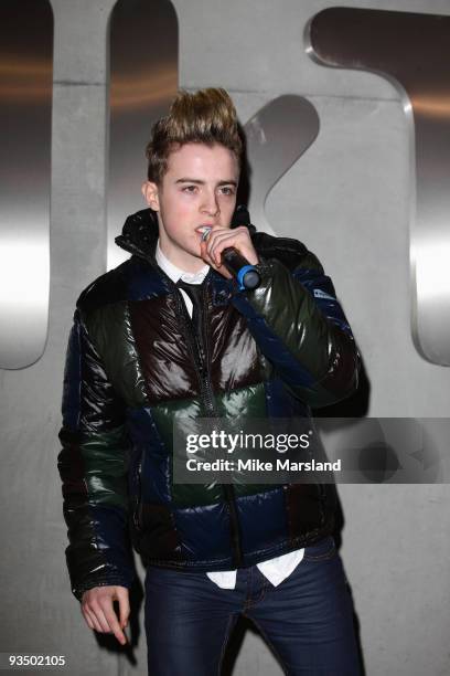 John Grimes performs at photocall for X Factor contestants recently voted out of the show on November 30, 2009 in London, England.