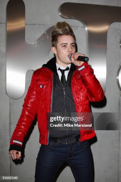 Edward Grimes performs at a photocall for X Factor contestants recently voted out of the show on November 30, 2009 in London, England.