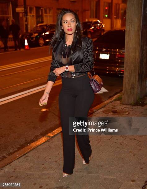 Erica Mena attends "Love & Hip Hop" Season 7 Viewing Party at M Bar on March 19, 2018 in Atlanta, Georgia.