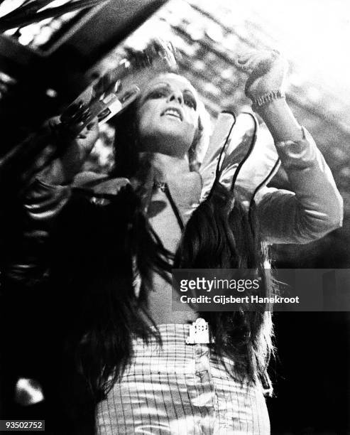 Brian Eno from Roxy Music performs live at the Montreux Festival, Switzerland in May 1973