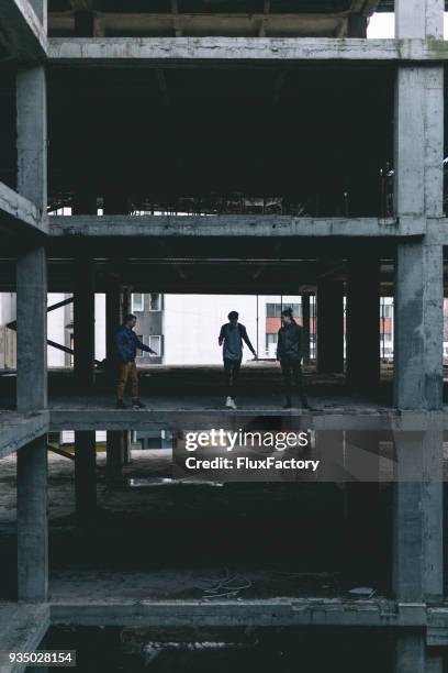 teenage hipsters spending time together - three storey stock pictures, royalty-free photos & images