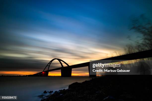 sund bridge - fehmarn stock pictures, royalty-free photos & images