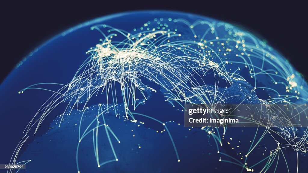 Global Connections (monde carte texture crédits NASA)