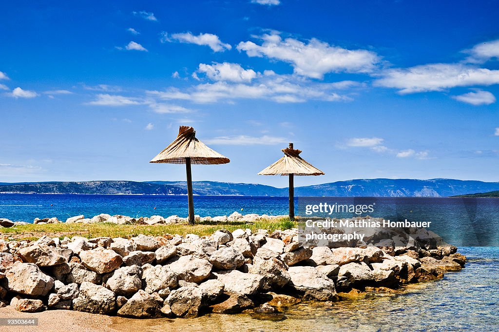 Idyllic landscape with blue sea in Croatia