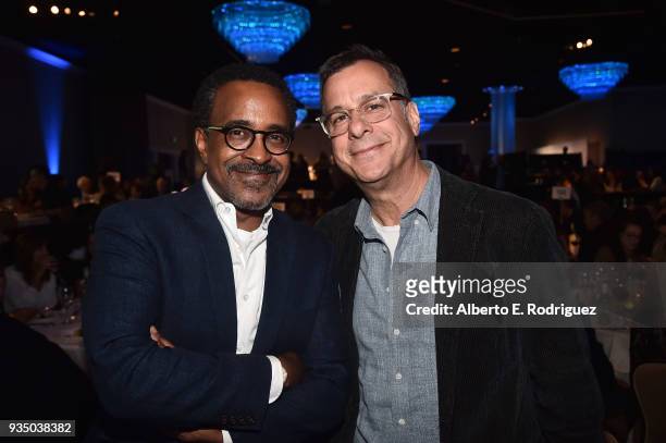 Tim Meadows and Rob Corn attend the Venice Family Clinic's 36th Annual Silver Circle Gal at The Beverly Hilton Hotel on March 19, 2018 in Beverly...