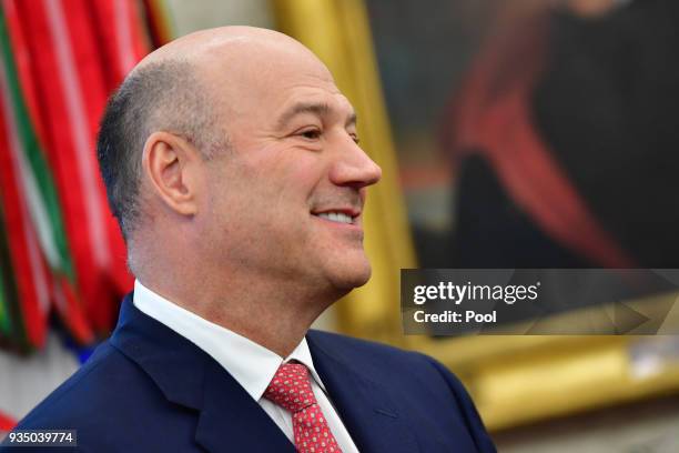 Outgoing White House chief economic adviser Gary Cohn attends a meeting with President Donald Trump and the Crown Prince Mohammed bin Salman of the...