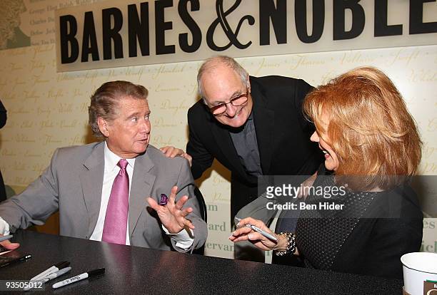 Personality Regis Philbin, Actor Alan Alda and Joy Philbin attend the "Just You. Just Me." CD signing at Barnes & Noble, Lincoln Triangle on November...