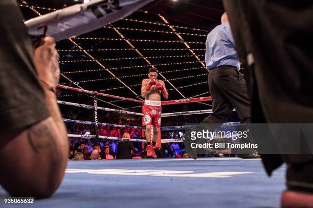 Jose Ramirez defeats Amir Imam by Unaimous Decision in their Super Lightweight Title fight at The Hulu Theatre at Madison Square Garden on March 17,...