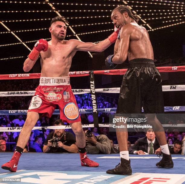 Jose Ramirez defeats Amir Imam by Unaimous Decision in their Super Lightweight Title fight at The Hulu Theatre at Madison Square Garden on March 17,...