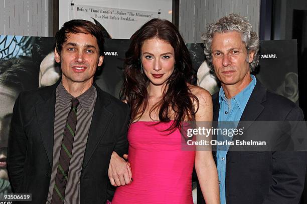 Actress Lynn Collins and directors Scott McGehee and David Siegel attend the "Uncertainty" premiere at the IFC Center on the November 13, 2009 in New...