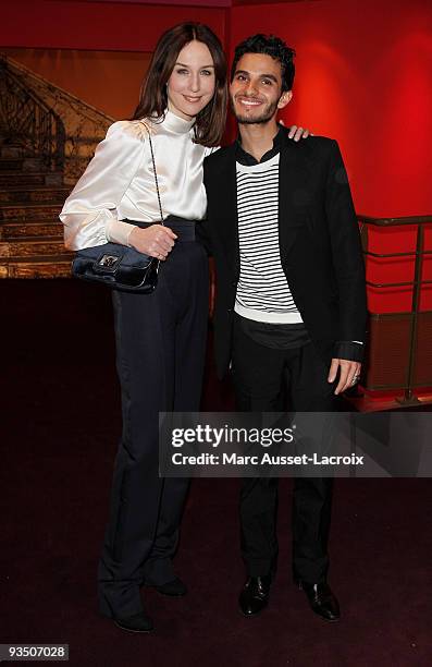 Elsa Zylberstein and Mehdi Dehbi poses at the premiere of "'La Folle Histoire d'Amour de Simon Eskenazy" -at Cinema Gaumont Capucine on November 30,...