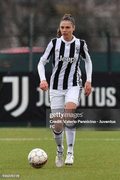 Cecilia Salvai of Juventus Women in action during the serie A match between Juventus Women and Pink Bari at Juventus Center Vinovo on March 17, 2018...