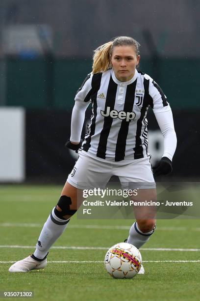 Isaksen Landvik of Juventus Women in action during the serie A match between Juventus Women and Pink Bari at Juventus Center Vinovo on March 17, 2018...