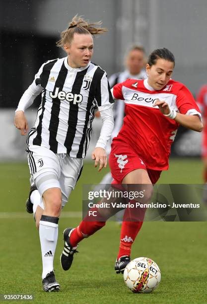 Sanni Franssi of Juventus Women in action during the serie A match between Juventus Women and Pink Bari at Juventus Center Vinovo on March 17, 2018...