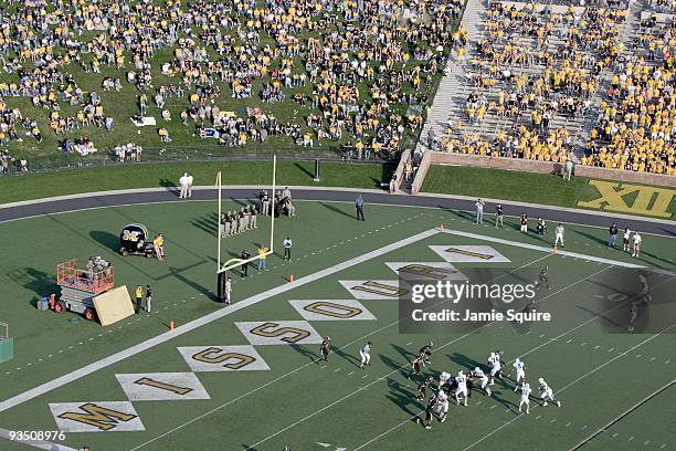 General view of the field taken during the game between the Baylor Bears and the Missouri Tigers at Faurot Field at Memorial Stadium on November 7,...