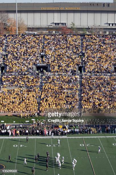 General view of the field taken during the game between the Baylor Bears and the Missouri Tigers at Faurot Field at Memorial Stadium on November 7,...