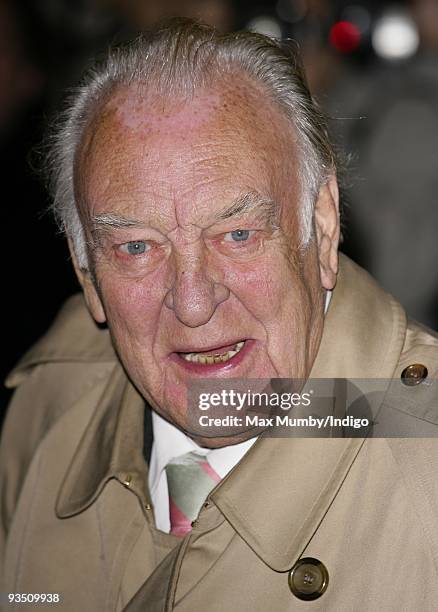 Donald Sinden attends the London Evening Standard Theatre Awards at the Royal Opera House on November 23, 2009 in London, England.