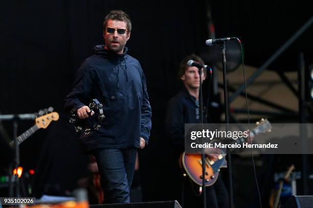 Liam Gallagher, performs during the third day of Lollapalooza Chile 2018 at Parque O'Higgins on March 18, 2018 in Santiago, Chile.