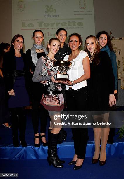 Italian Rhythmic Gymnasts receive 'La Torretta' Sport Award on November 30, 2009 in Sesto San Giovanni, Italy.