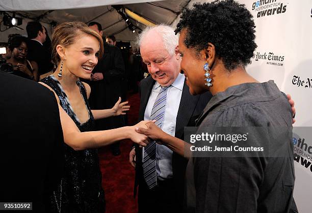 Actress Natalie Portman, director Jim Sheridan and executive director of IFP Michelle Byrd attend IFP's 19th Annual Gotham Independent Film Awards at...