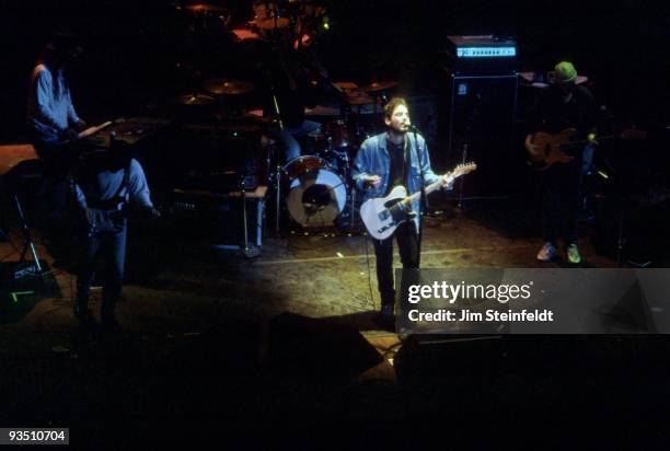 The Wallflowers, with lead singer Jakob Dylan, performs at the Orpheum Theatre in Minneapolis, Minnesota on November 30, 1992.