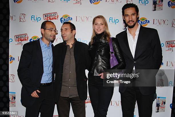 Djamel Bensalah, Zinedine Soualem, Frederique Bel and guest attend the "Neuilly Sa Mere" DVD launch party at L'Arc on November 27, 2009 in Paris,...