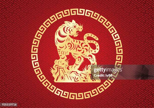 tiger, zodiac sign - vietnam stock illustrations