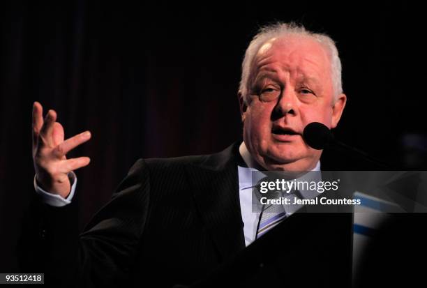 Director Jim Sheridan speaks onstage at IFP's 19th Annual Gotham Independent Film Awards at Cipriani, Wall Street on November 30, 2009 in New York...