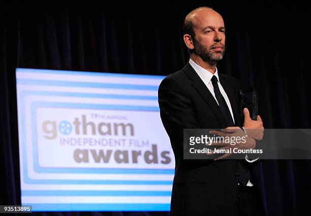 Tim Bevan of Working Title speaks onstage at IFP's 19th Annual Gotham Independent Film Awards at Cipriani, Wall Street on November 30, 2009 in New...