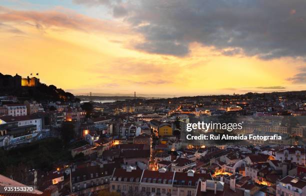 lisbon, beautiful cityscape viewpoint - tagus river stock pictures, royalty-free photos & images