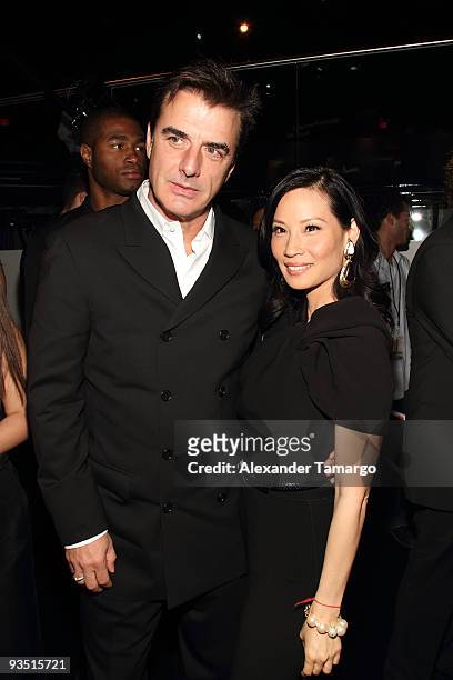 Chris Noth and Lucy Liu attend 'The Art of Progress' World-premiere of the new Audi A8 at the Audi Pavilion on November 30, 2009 in Miami, Florida.