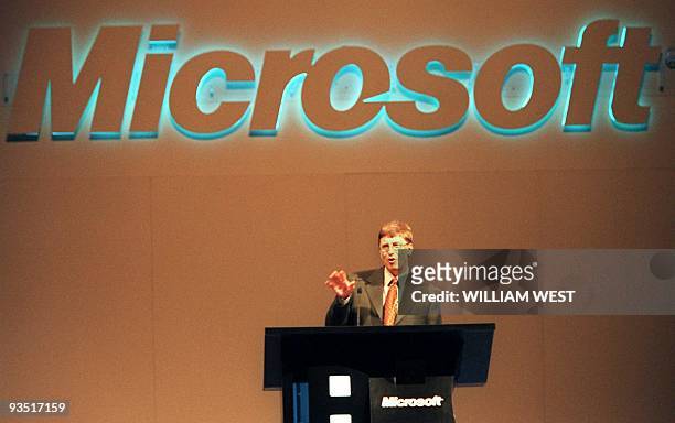 Microsoft Corp chairman Bill Gates, speaks to the media on a two day visit to Australia where he will meet the Prime Minister John Howard and other...