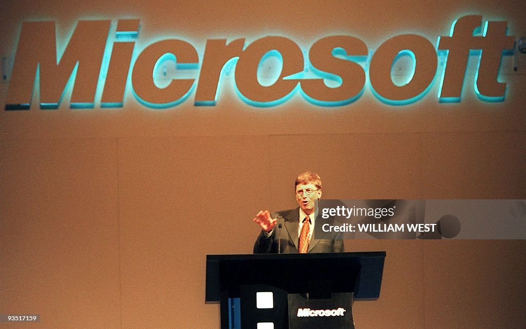 Microsoft Corp chairman Bill Gates, spea