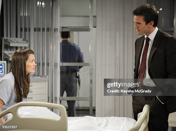 Melissa Claire Egan and Adam Mayfield in a scene that airs the week of December 7, 2009 on Disney General Entertainment Content via Getty Images...