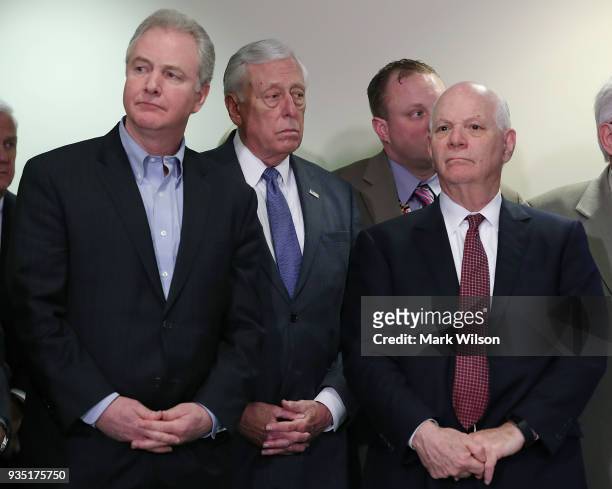Sen. Chris Van Hollen , House Minority Whip Steney Hoyer , and Sen. Ben Cardin , attend a briefing about the shooting this morning at Great Mills...