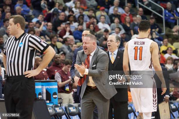 Playoffs: Virginia Tech coach Buzz Williams during game vs Alabama at PPG Paints Arena. Pittsburgh, PA 3/15/2018 CREDIT: Fred Vuich