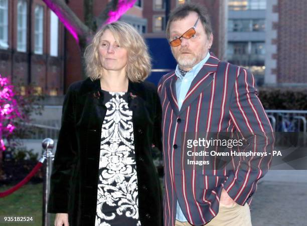 Editor of Viz magazine Simon Donald arrives for the gala performance of The Last Ship, Sting&Otilde;s Tony-nominated musical at Northern Stage,...