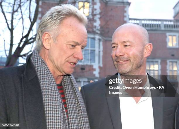 Sting and Alan Shearer arrive for the gala performance of The Last Ship, Sting&Otilde;s Tony-nominated musical at Northern Stage, Barras Bridge,...