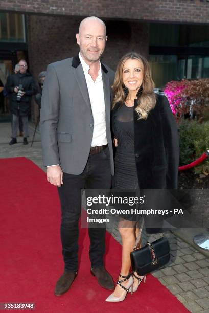 Alan Shearer and his wife Lainya arrive for the gala performance of The Last Ship, Sting&Otilde;s Tony-nominated musical at Northern Stage, Barras...