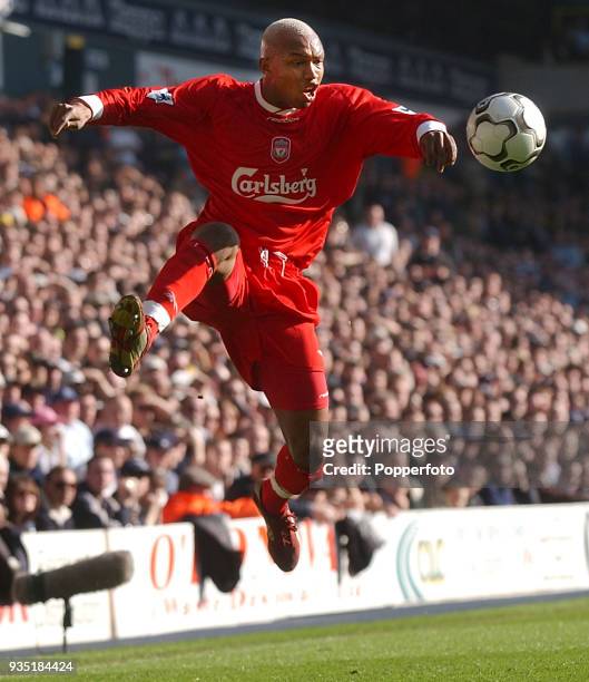 El-Hadji Diouf of Liverpool in action during the FA Barclaycard Premiership match between Tottenham Hotspur and Liverpool at White Hart Lane in...