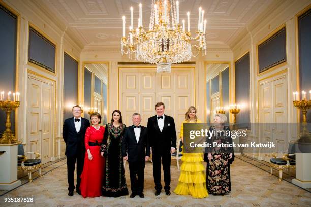 Prince Constantijn of The Netherlands, Princess Margriet of the Netherlands, Queen Rania of Jordan, King Abdullah of Jordan, King Willem-Alexander of...