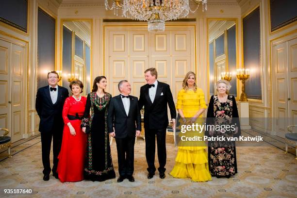 Prince Constantijn of The Netherlands, Princess Margriet of the Netherlands, Queen Rania of Jordan, King Abdullah of Jordan, King Willem-Alexander of...