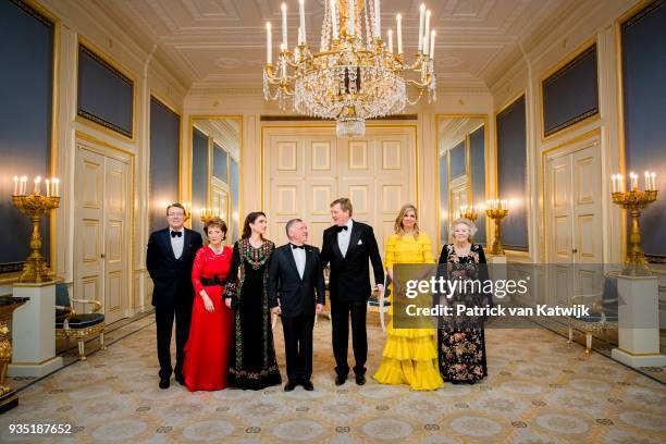 Prince Constantijn of The Netherlands, Princess Margriet of the Netherlands, Queen Rania of Jordan, King Abdullah of Jordan, King Willem-Alexander of...