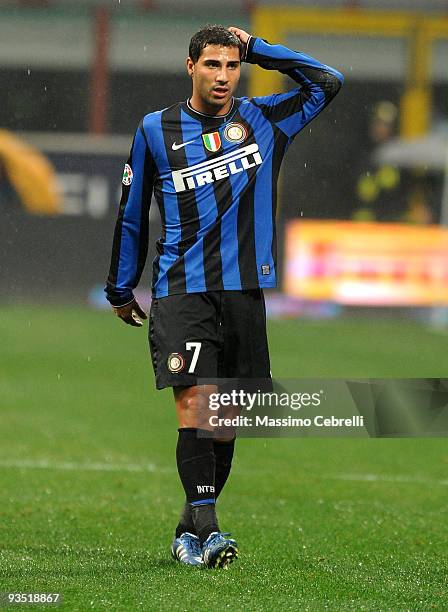 Ricardo Quaresma of FC Inter Milan reacts during the Serie A match between FC Inter Milan and ACF Fiorentina at Stadio Giuseppe Meazza on November...