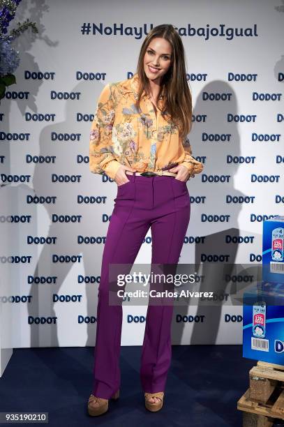 Model Helen Lindes presents new Dodot campaign at the Petit Hotel on March 20, 2018 in Madrid, Spain.