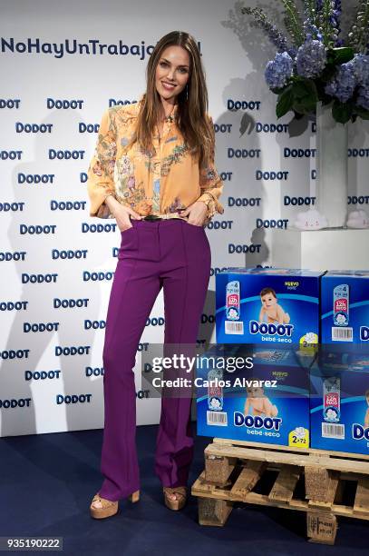 Model Helen Lindes presents new Dodot campaign at the Petit Hotel on March 20, 2018 in Madrid, Spain.