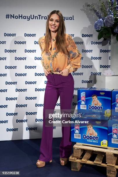 Model Helen Lindes presents new Dodot campaign at the Petit Hotel on March 20, 2018 in Madrid, Spain.