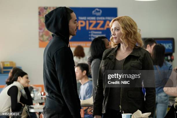 Atom Bomb" Episode 104 -- Pictured: Manny Montana as Rio, Christina Hendricks as Beth --